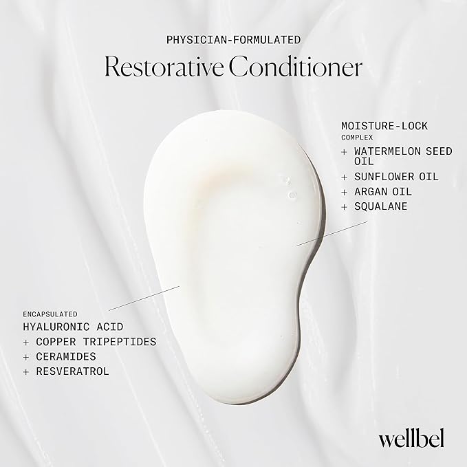 Restorative Conditioner – Lightweight Hydrating Conditioner with Hyaluronic Acid & Peptides – Frizz Control for All Hair Types – Sulfate-Free, Color-Safe (8.45 oz)