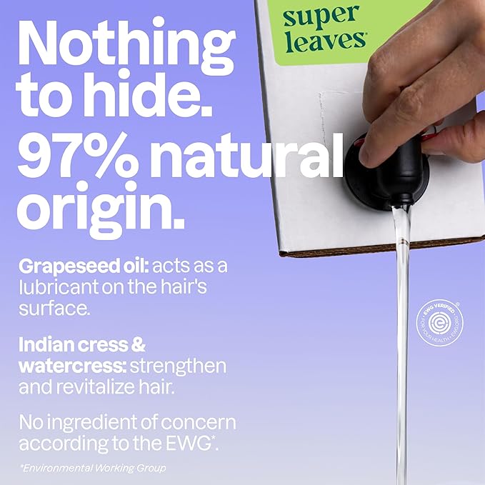 ATTITUDE Nourishing Hair Shampoo, EWG Verified, For Dry and Damaged Hair, Naturally Derived Ingredients, Vegan and Plant Based, Grapeseed Oil and Olive Leaves, Bulk Refill, 67.6 Fl Oz
