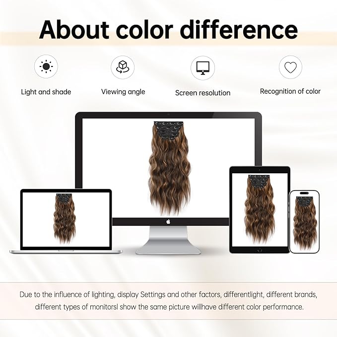 Vigorous Clip in Hair Extensions 20Inch Hair Extensions Clip Ins 6Pcs Long Wavy Synthetic Hairpieces for Women (Caraamel Brown & Dark Roasted Coffee)