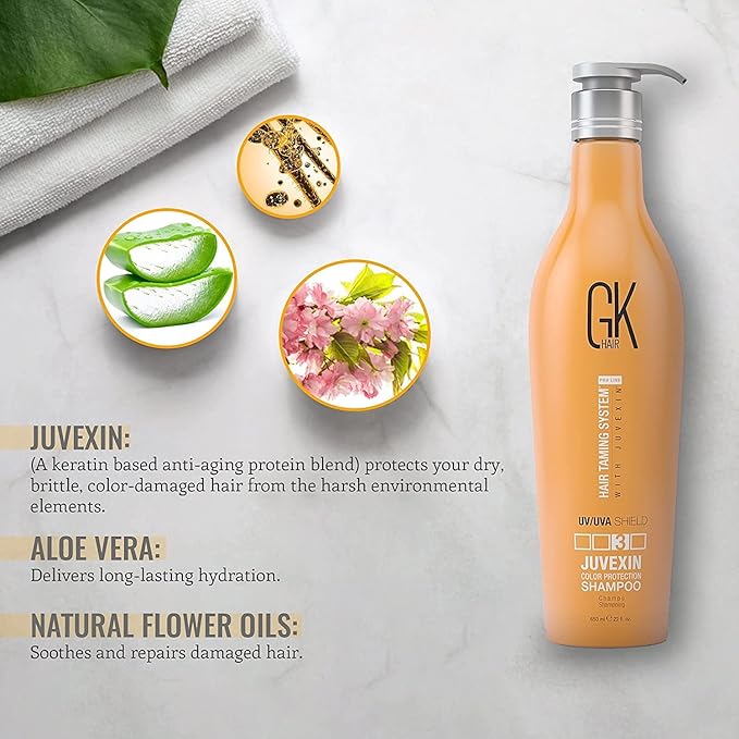 GK HAIRGlobal Keratin Balancing Conditioner For Dry Damaged Oily and Color Treated Hair And Global Keratin Shield Shampoo - (650ml/22oz) Color Protection Deep Cleansing for Dry Dull Hair Sulfate Free.