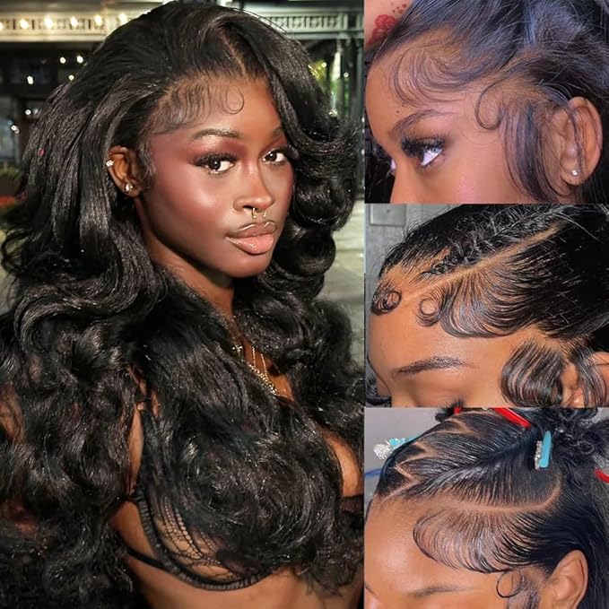 13x6 Body Wave Lace Front Wigs Human Hair Pre Plucked 200% Density HD Lace Front Wigs Human Hair for Women 10A Glueless Wig 26 Inch