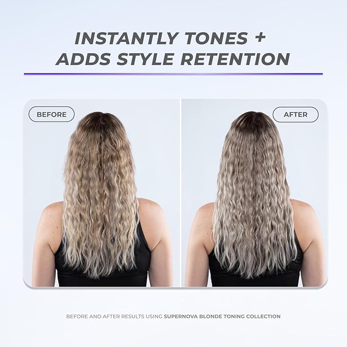 XMONDO Hair Supernova Blonde Toning Leave-In Foam, Vegan Formula Hair Toner Foam for Reducing Brassy and Yellow Tones on Blonde, Highlighted, and Gray Hair Colors, 6.7 Fl. Oz