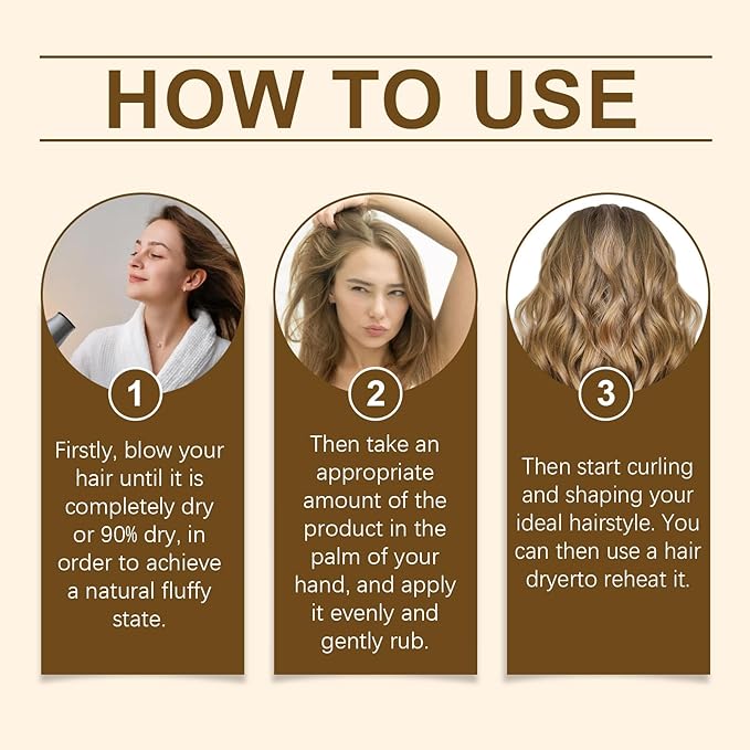 Coconut Oil Curl Defining Cream, Coconut Curling Cream for Enhances Wavy Hair and Curly Hair, Anti-Frizz Curl Cream Hydrating Hair Mask to Define All Curly Types & Hair Textures