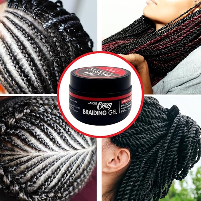 The MORE Conditioning Braiding Gel - Extreme Hold for All Hair Types | Styling for Twisting, Smooth Edges, Nourishes Scalp (Argan Oil, 3.38 fl oz)