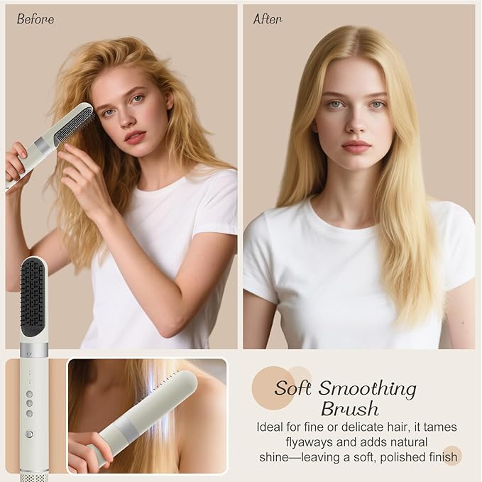 6 in 1 Air Wrap Hair Styler, 110,000 RPM Hair Dryer Brush with Auto-Wrap Curlers, Oval Brush & Volumizer, Hot Air Styler for Fast Drying,Curling, Smoothing & Volume, Air Styler with Travel Case