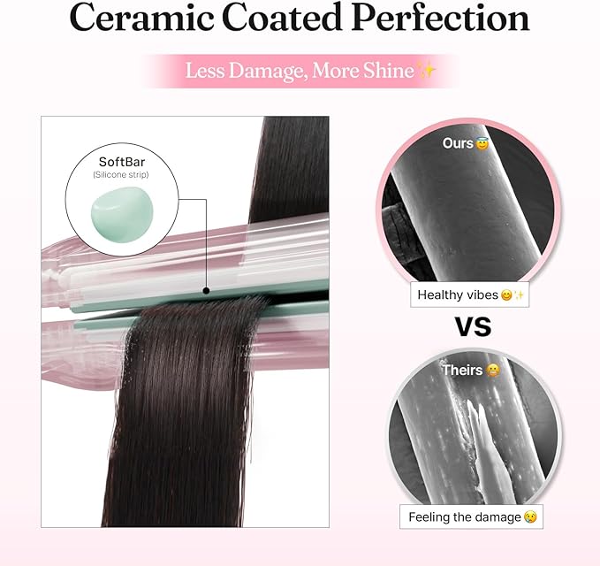 VODANA Pocket Mini Flat Iron, Travel Hair Straightening Iron, Pouch Included, Small Lightweight (Pink Vanilla)…