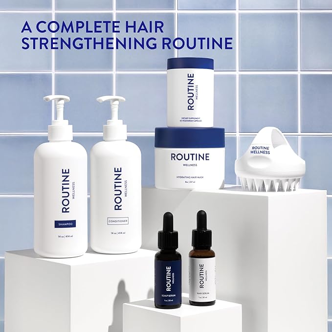Routine Wellness Anti-Thinning Volumizing Shampoo and Conditioner Set for Thinning Hair & Hair Loss - Grow Your Confidence with Biotin & DHT Blockers - Fresh Cut Roses