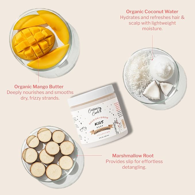 Cristina's Curls Kids Shampoo And Deep Conditioner Set – Gentle Cleanse And Detangling Slip