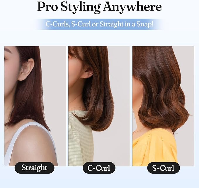 VODANA Pocket Mini Flat Iron, Travel Hair Straightening Iron, Pouch Included, Small Lightweight (Creamy Blue)