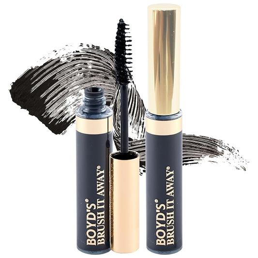 Boyd’s Brush It Away | Grey Hair Root Touch Up for Women & Men | Temporary Hair Color Mascara | Quick-Dry Water-Resistant Concealing Formula | Black, 2-Pack