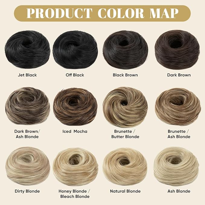 2PCS Small Cute Messy Bun Hair Piece for Thin Hair Women Mini Synthetic Curly Bun Scrunchies Updo Hairpieces Honey Blonde And Bleach Blonde