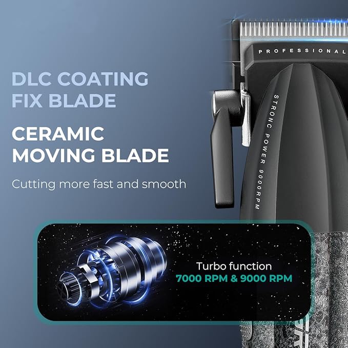 VGR Hair Clippers for Men Professional Barber Clippers and Trimmers Set, Triple Floating Blade Foil Shaver, Cordless 9000 RPM Motor Hair Cutting Kit with LED Display, V-640 & V-378 (Red)