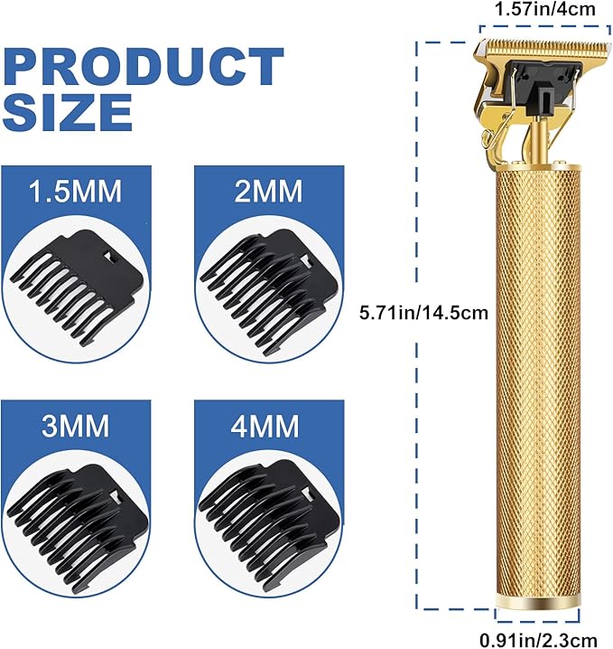 YOGINGO Professional Beard Trimmer for Men, Cordless Rechargeable Hair Trimmer for Men,T-Blade Hair Clippers,Hair Cutting Kit with Guide Combs, Gifts for Men