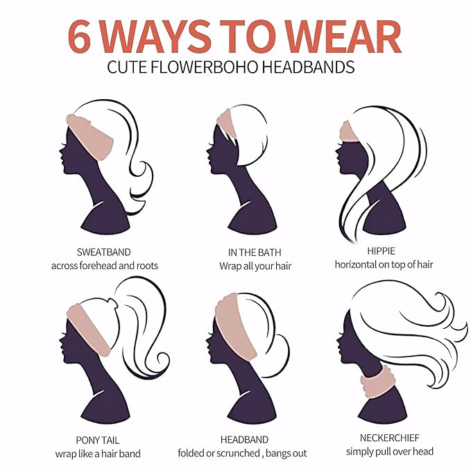 1 Pack Boho Headbands Stretch Paisley Print Bandana Headband Criss Cross Hair Bands Knotted Head Wrap Yoga Daily for Women and Girls (Tan Speckled)