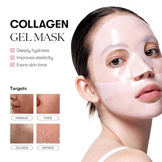 VT COSMETICS Collagen Reedle Shot 100 2-Step Hydrogel Mask(34.5gx4ea), Intensive Firming, Exosome 500Da Collagen, Fine Lines, Overnight Melting Mask, Korean Facial Mask, Pink Collagen
