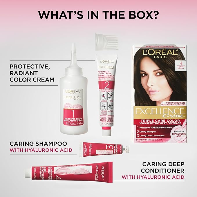 L'Oreal Paris Excellence Crème Permanent Hair Dye, Triple Care Hair Color with Pro-Keratine Complex for 100% Gray Hair Coverage, 7 Dark Blonde, 1 Kit (Pack of 2)