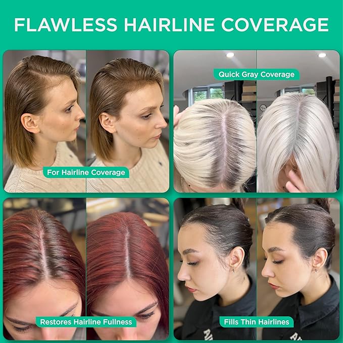 THICK FIBER Root Touch Up Powder with Brush – Covers Grey Roots, Thinning Hair & Bald Spots – Sweat & Water Resistant for Men & Women (Gray, 0.35 Ounce (Pack of 1))