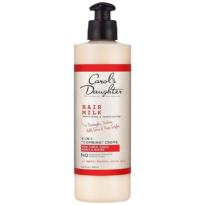 Carol’s Daughter Hair Milk 4 in 1 Combing Creme for Curls, Coils and Waves, with Agave and Olive Oil, Hair Detangler, Curl Cream, 8 fl oz