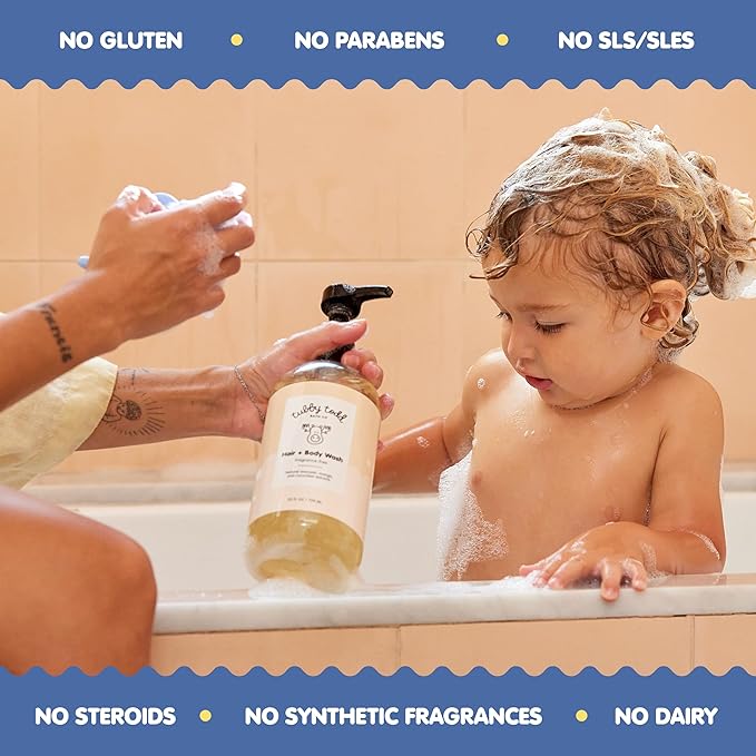 TUBBY TODD Hair + Body Wash - Baby Shampoo and Body Wash - Gentle, Natural Baby Was for Newborns, Babies, and Toddlers - Non-Toxic and Hypoallergenic - Lavender Rosemary, 25oz