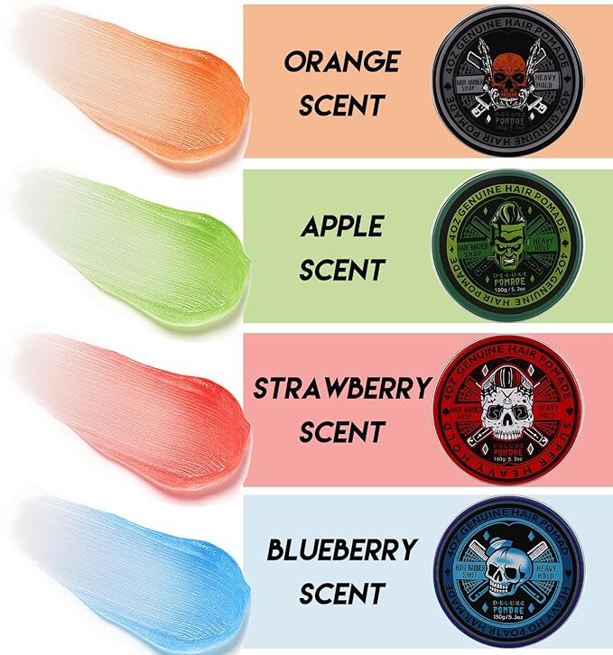 Water-Based Pomade, Hair Pomade for Men, Medium Hold Shine Hair Gel for Men | Strong Hold | Non-Greasy | for Pompadour Side Part Slick Back - 5.3oz Orange Scent