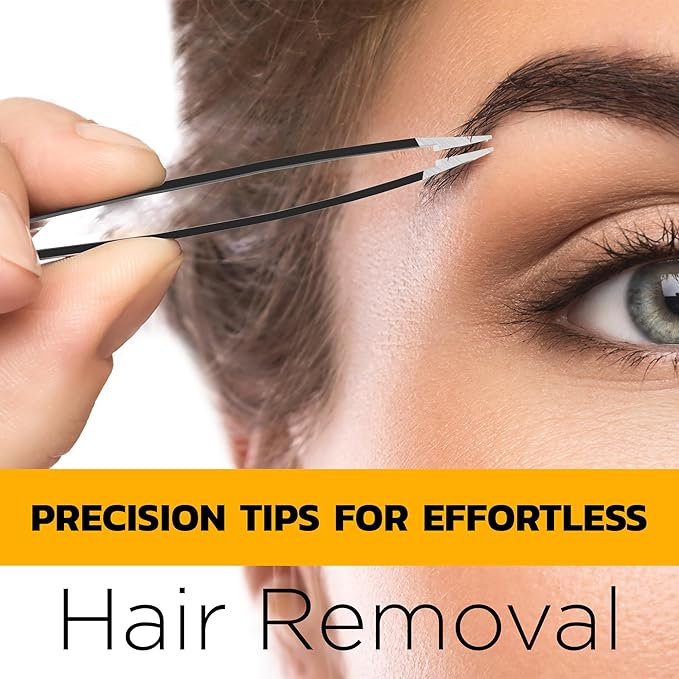 The Cut Factory- 6.5” Professional Hair Scissors & Tweezers - High Carbon 420 Stainless Steel Hair Cutting Scissors, Ultra-Sharp Barber Shears for Salon & Home, (BLACK)