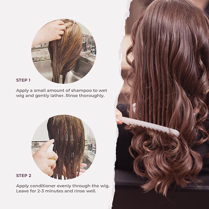 Arlena Luxury Wig Shampoo and Conditioner Set for Synthetic and Natural Hair Wigs - Made in USA, Sulfate-Free, Enhances Shine & Softness, Prolongs Wig Lifespan, Deeply Nourishes & Detangles