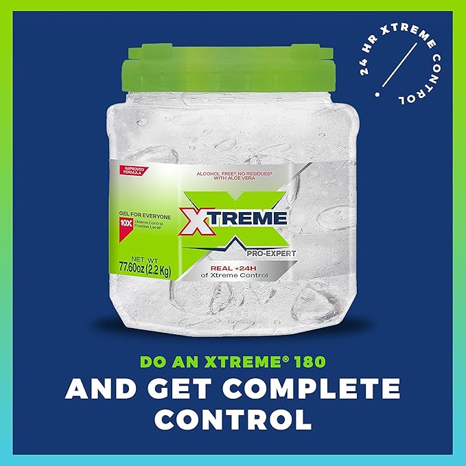 Xtreme Pro-Expert Clear Styling Hair Gel, Alcohol-Free 24-Hours Xtreme Control With Aloe Vera, 77.60 oz Jar (Pack of 3)
