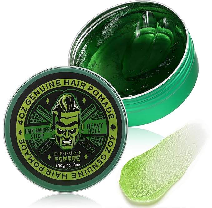 Water-Based Pomade, Hair Pomade for Men, Medium Hold Shine Hair Gel for Men | Strong Hold | Non-Greasy | for Pompadour Side Part Slick Back - 5.3oz Apple Scent