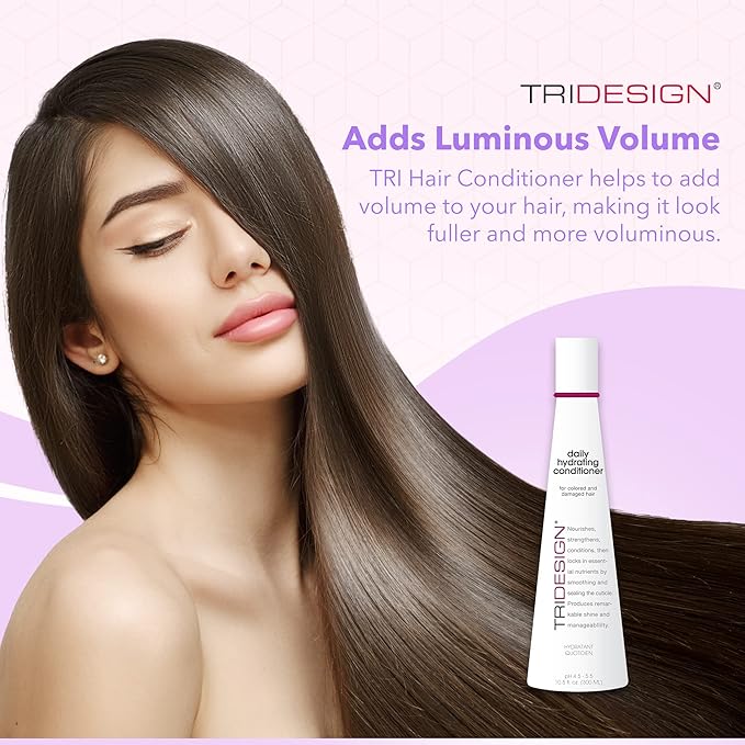 TRIDESIGN Hydrating Conditioner for Women - Extra Moisturizing, Restorative Conditioner for Dry, Damaged, and Colored Hair - Adds Luminous Volume and Healthy Shine - 10.5 Fluid Oz