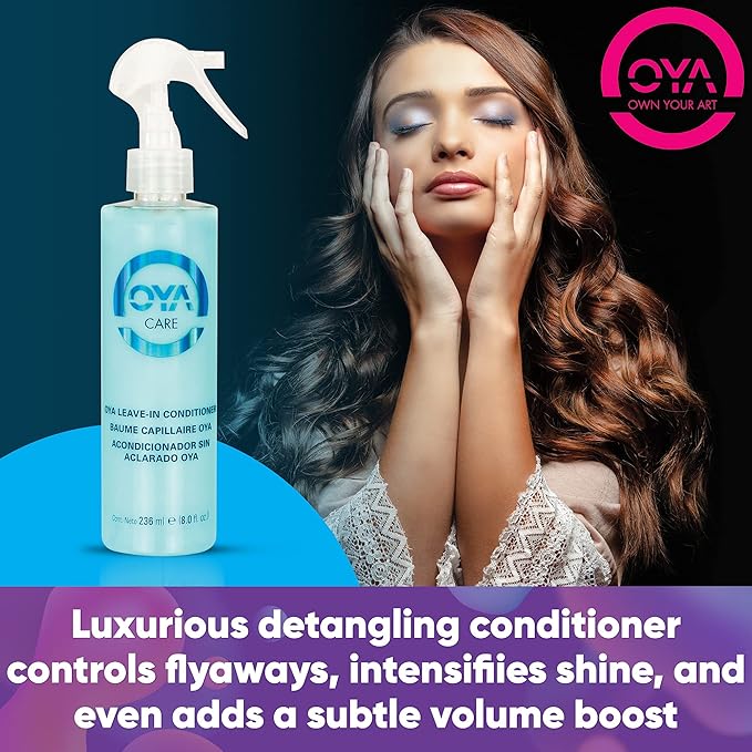 OYA Leave In Hair Conditioner - 236 ml - For Natural, Color Treated, Frizzy, and Curly Hair - Detangle, De-Frizz, and Hydrate - Leave-In Conditioner Safe for all Hair Types - Sulfate and Paraben Free