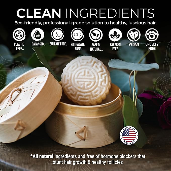 Viori Native Essence Shampoo Bar Made with Rice Water - Handcrafted All Natural Shampoo Bars - Sulfate Free