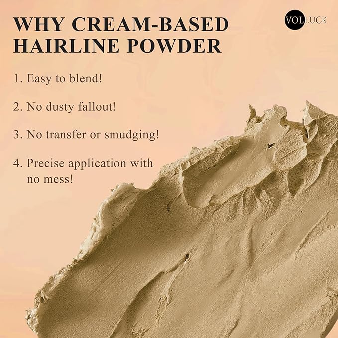 VOLLUCK Hairline Powder Instantly, Root Touch up Powder Hair Color Upgraded, Grey Root Cover up Conceals Hair Loss, Hairline Shadow for Women & Men for Thinning Hair Natural, Sweatproof (Light Brown)