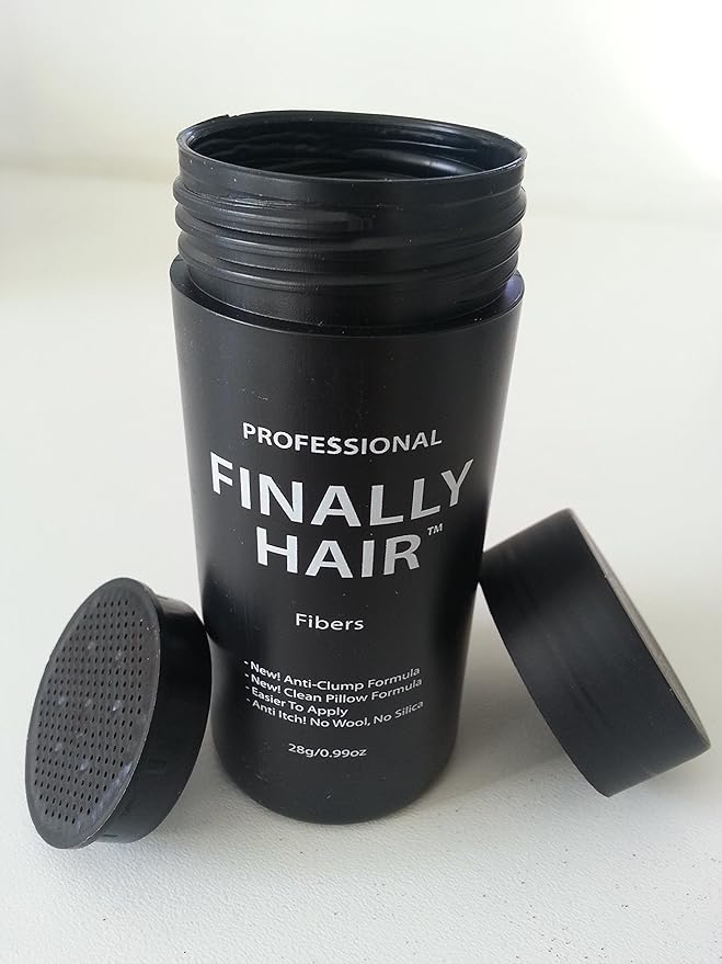 Hair Building Fibers. Dark Chocolate Brown 28g Bottle of Fibers & Finally Hair 120ml 4.1 oz. Fiber Lock Hair Spray.D160 Get Thick Hair Instantly. Baldness be gone. (Dark Chocolate Brown)