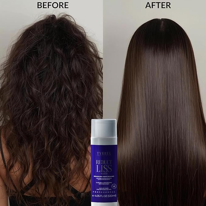 Tyrrel Reduct Liss Blond Brazilian Hair Straightening Cream, 4.05 fl oz, Professional Treatment for Blonde, Bleached, Gray Hair, Violet Fragrance