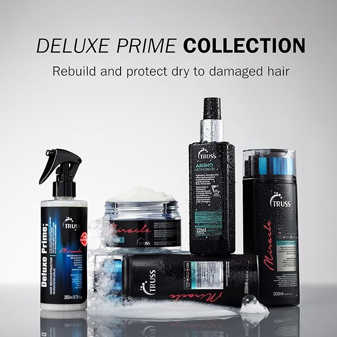 TRUSS Amino Heat Protection Spray for Hair - Anti Frizz Leave In Hair Spray - Infused with Essential Oils to Hydrate & Replenish Amino Acids - Color Safe Heat Protectant & Detangler (7.61 oz)