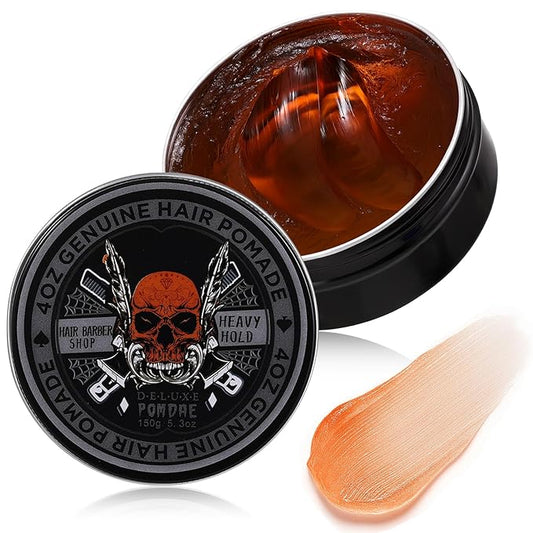 Water-Based Pomade, Hair Pomade for Men, Medium Hold Shine Hair Gel for Men | Strong Hold | Non-Greasy | for Pompadour Side Part Slick Back - 5.3oz Orange Scent