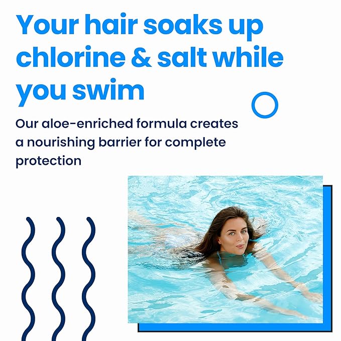 AQUA GUARD Pre-Swim Hair Defense | No More Swim Hair | Prevents Chlorine Damage + Softens Hair While Swimming | Made in California | Color Safe, Leaves Hair Smelling Great | 5.3 oz (2 Pack)