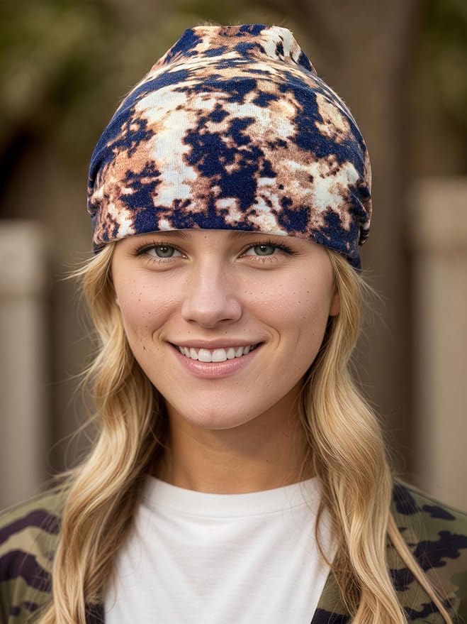 1 Pack Boho Headbands Stretch Paisley Print Bandana Headband Criss Cross Hair Bands Knotted Head Wrap Yoga Daily for Women and Girls (Gray-Black)