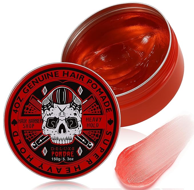 Water-Based Pomade, Hair Pomade for Men, Medium Hold Shine Hair Gel for Men | Strong Hold | Non-Greasy | for Pompadour Side Part Slick Back - 5.3oz Strawberry Scent