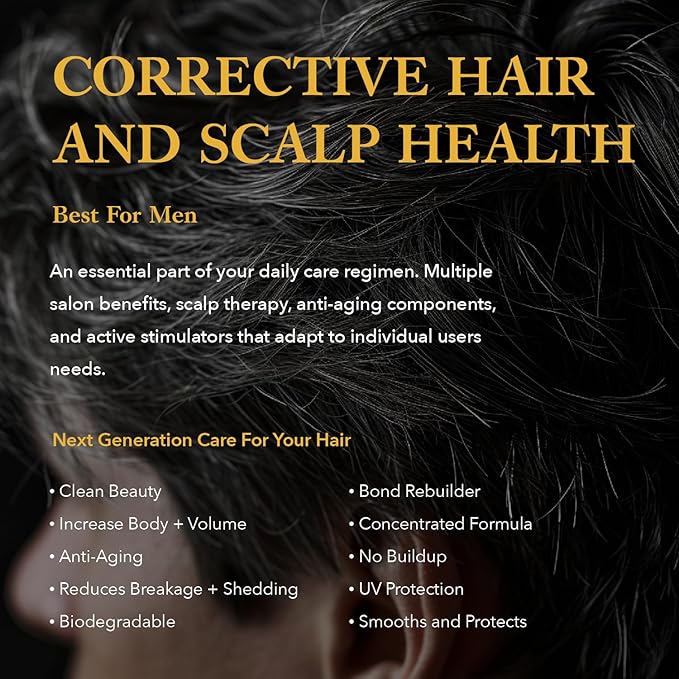 Corrective, Daily Leave In Treatment, Scalp Health & Hair Growth Topical for Men for Healthy Scalp & Hair Regrowth, 2 oz