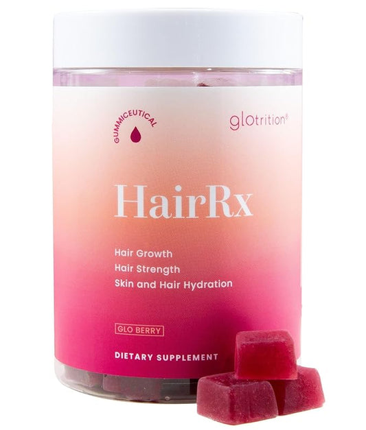 Glotrition HairRx Gummies – Hair Growth Gummy for Women – Powerful Hair chew for Women & Hair Vitamins for Stronger, Thicker Hair & Healthy Skin – 60 Vitamin Gummy