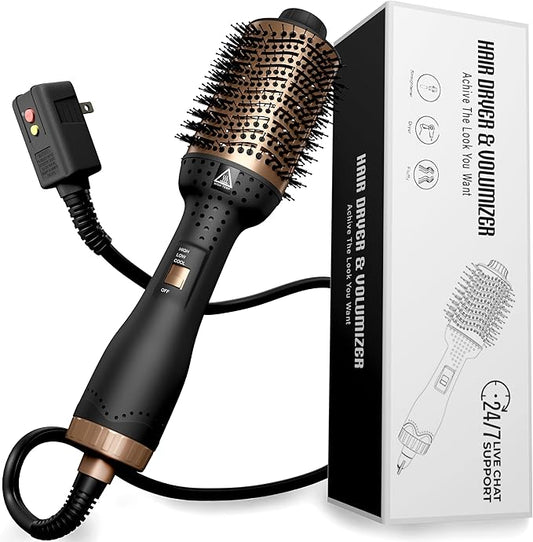 IYASA Oval Blow Dryer Brush, Hot Air Brush for Smooth, Frizz-Free Hair, One-Step Hair Dryer & Volumizer, Professional Salon Quality, Ionic Blow Dryer Styler for All Hair Types, Anti-Frizz