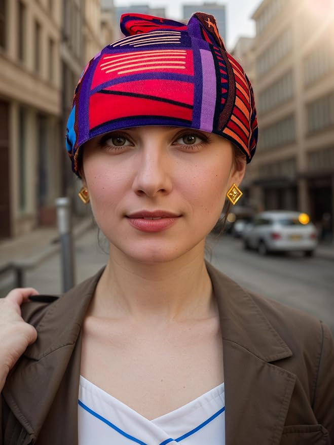 1 Pack Boho Headbands Stretch Paisley Print Bandana Headband Criss Cross Hair Bands Knotted Head Wrap Yoga Daily for Women and Girls (Digital)