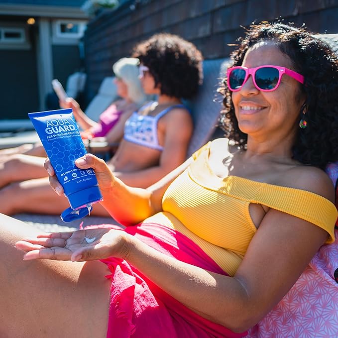 AQUA GUARD Pre-Swim Hair Defense | No More Swim Hair | Prevents Chlorine Damage + Softens Hair While Swimming | Made in California | Color Safe, Leaves Hair Smelling Great | 5.3 oz (2 Pack)