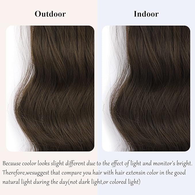 Vigorous Clip in Hair Extensions 4Pcs Chocolate Brown Long Wavy Hairpieces 20Inch Hair Extensions Clip Ins Soft Synthetic Hairpieces for Women