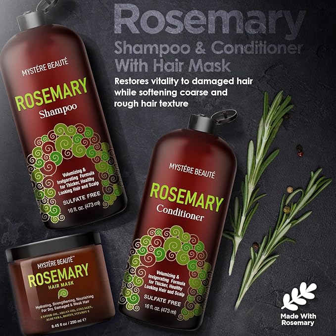 Rosemary Shampoo, Gifts for Women, Unique Gifts for Women, Best Friend Birthday Gifts, Funny Birthday Gifts for Women,Friendship Gifts for Women Friends, Rosemary Shampoo and Conditioner & Hair Mask