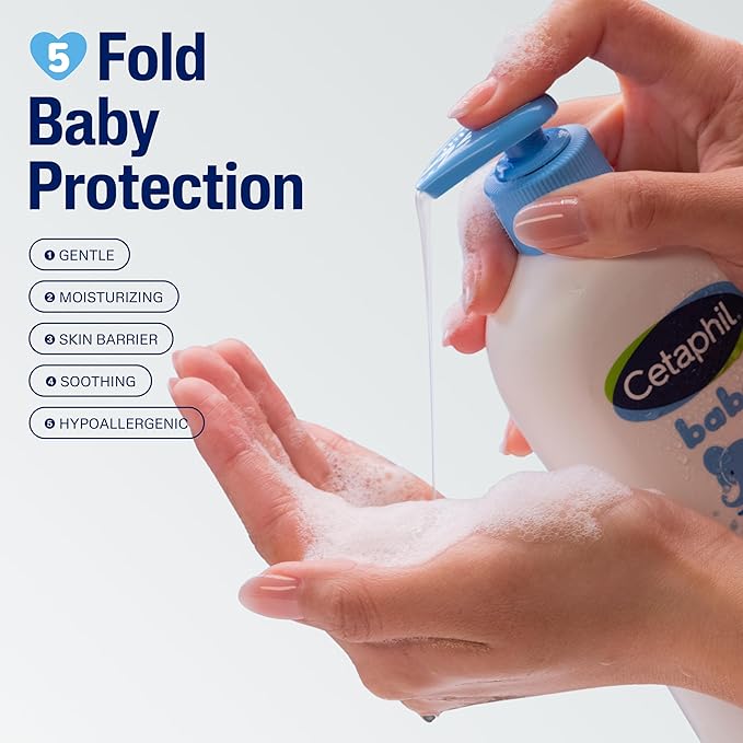 Cetaphil Baby Wash & Shampoo, 13.5oz Pack of 2, Hypoallergenic, Gentle Enough for Everyday Use, Soap Free