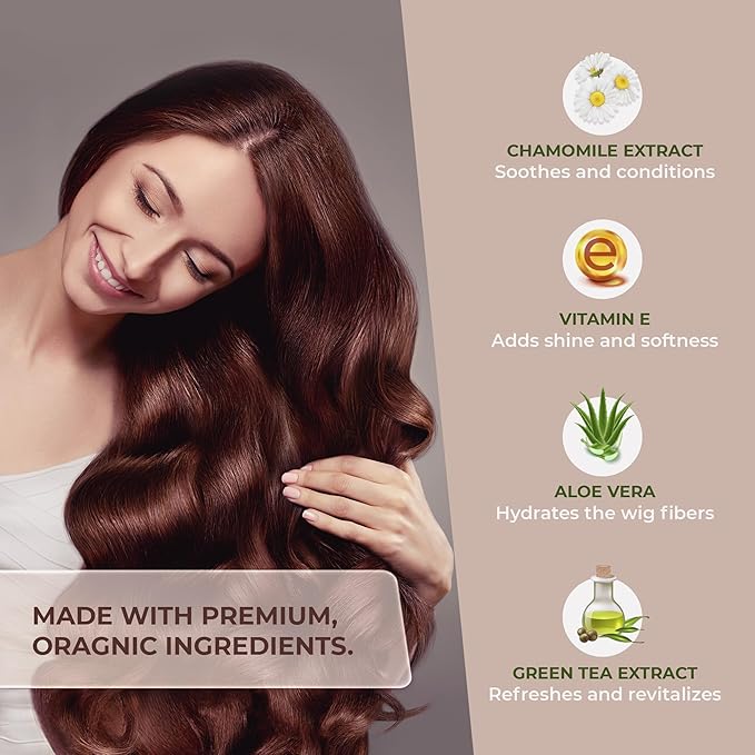 Arlena Luxury Wig Shampoo and Conditioner Set for Synthetic and Natural Hair Wigs - Made in USA, Sulfate-Free, Enhances Shine & Softness, Prolongs Wig Lifespan, Deeply Nourishes & Detangles