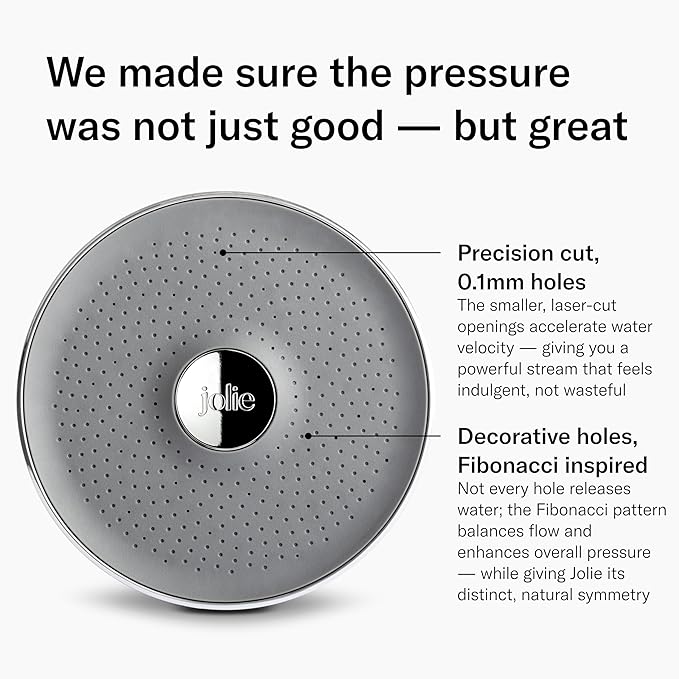 THE JOLIE FILTERED SHOWERHEAD with Shower Filter System- High Pressure Showerhead, Hair and Skincare Accessory to Improve Beauty and Personal Care Routine (Gold)