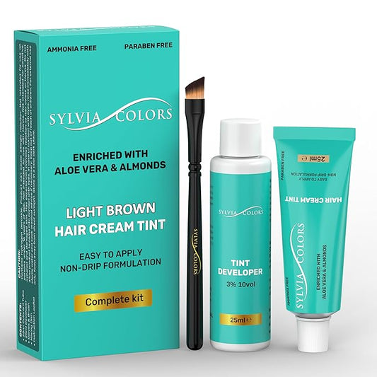 Professional Light Brown Hair TINT KIT – Semi-Permanent Root Touch-Up Color, 25ml – Spot Coloring for Roots & Grays, Waterproof Formula, 40 Applications, Lasts 4-6 Weeks
